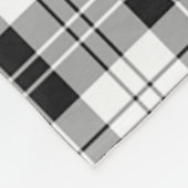 Scotts Erskine Black en White Tartan Pset Fleece Deken (Hoek)