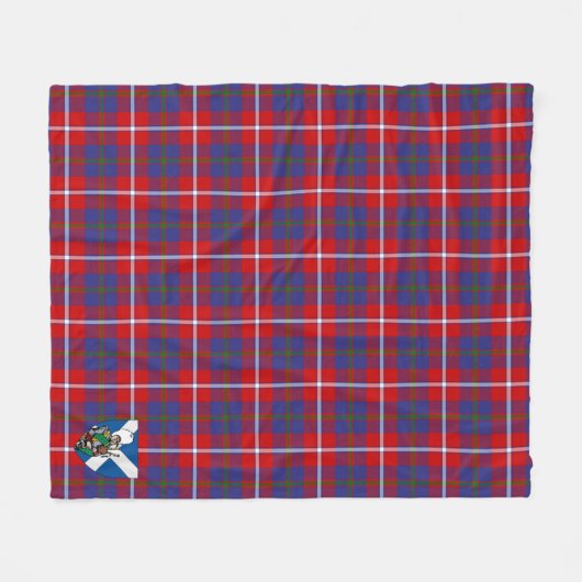 Scotts Galloway Red Tartan Pset Fleece Deken (Voorkant (Horizontaal))