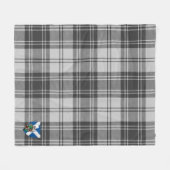 Scotts Glen Gray Tartan Pset Fleece Deken (Voorkant (Horizontaal))
