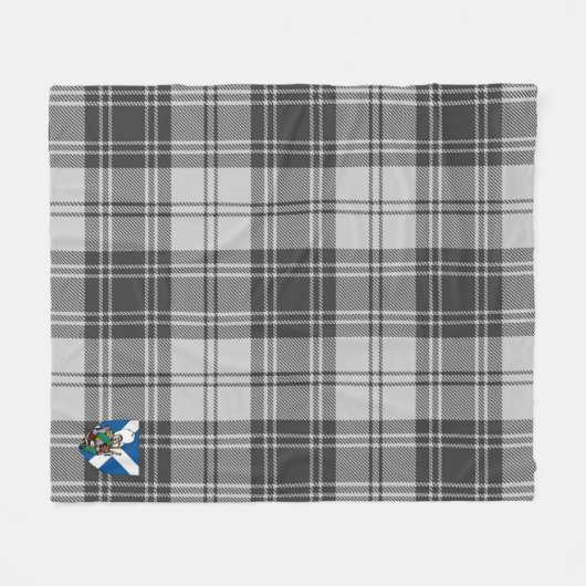 Scotts Glen Gray Tartan Pset Fleece Deken (Voorkant (Horizontaal))
