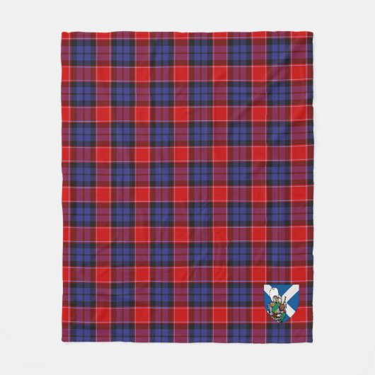 Scotts Graham of Menteith Red Tartan Pset Fleece Deken (Voorkant)