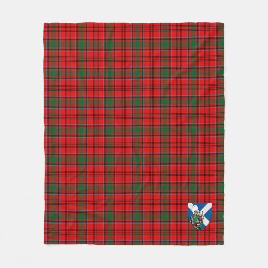 Scotts Grant Red Tartan Pset Fleece Deken (Voorkant)