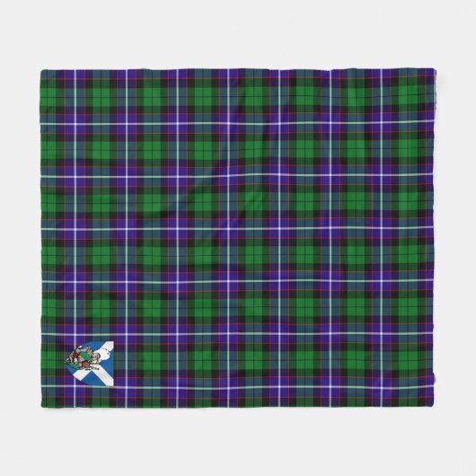 Scotts Hunter Tartan Pset Fleece Deken (Voorkant (Horizontaal))