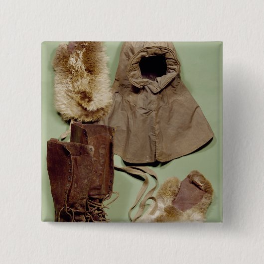 Scott's kleding gebruikt op de Antarctische zee Vierkante Button 5,1 Cm (Voorkant)