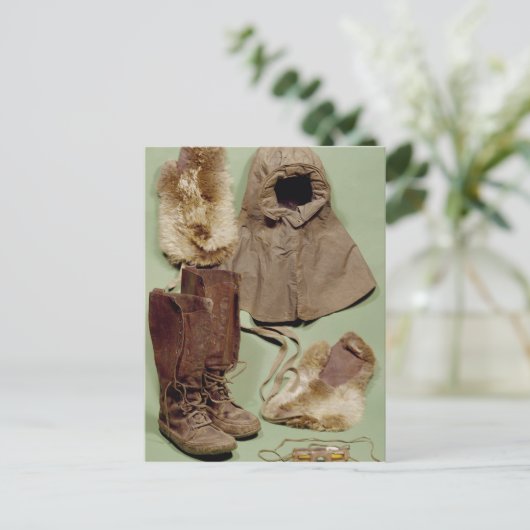 Scott's kleding gebruikt op de Zuidpool Briefkaart (Staand voorkant)