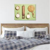 Scott's kompas, thermometer, zonnewijzer, canvas afdruk (Insitu (Slaapkamer))