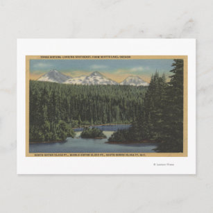 Scotts Lake, Oregon - Uitzicht van drie zussen Briefkaart