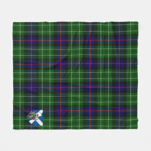 Scotts Leslie Hunting Tartan Pset Fleece Deken (Voorkant (Horizontaal))