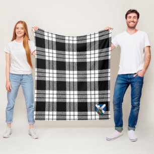 Scotts MacFarlane Zwart Wit Schotse Ruit Tartan Fleece Deken