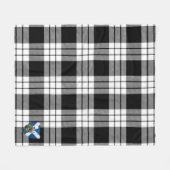 Scotts MacFarlane Zwart Wit Schotse Ruit Tartan Fleece Deken (Voorkant (Horizontaal))