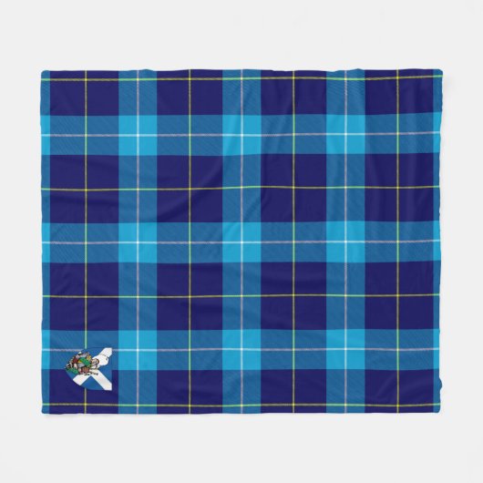 Scotts McKerrell Blue Tartan Pset Fleece Deken (Voorkant (Horizontaal))
