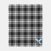 Scotts Menzies Black & White Modern Tartan Pset Fleece Deken (Voorkant)