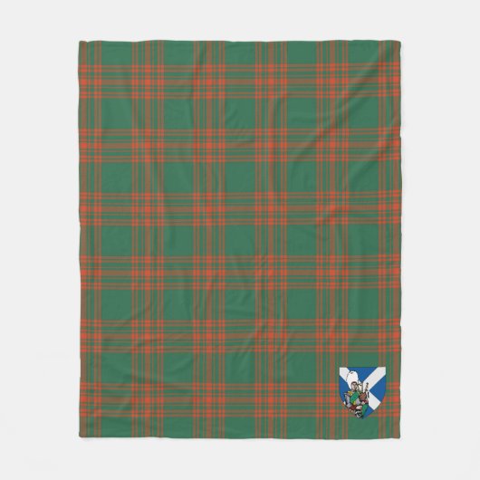 Scotts Menzies Green Ancient Tartan Pset Fleece Deken (Voorkant)