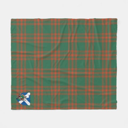 Scotts Menzies Green Ancient Tartan Pset Fleece Deken (Voorkant (Horizontaal))