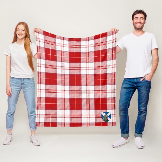 Scotts MenZies Red Tartan Pset Fleece Deken (In situ)
