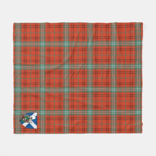 Scotts Morrison Red Ancient Tartan Pset Fleece Deken (Voorkant (Horizontaal))