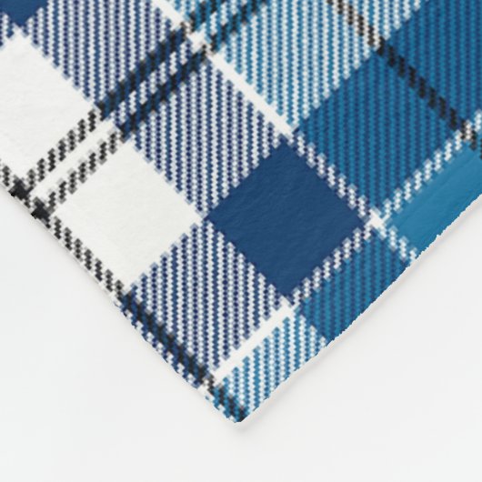 Scotts Muirhead Blue Tartan Pset Fleece Deken (Hoek)