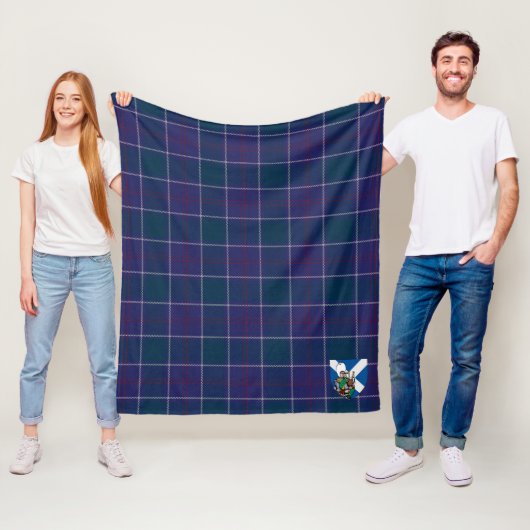 Scotts Navy US Edzell Tartan Pset Fleece Deken (In situ)