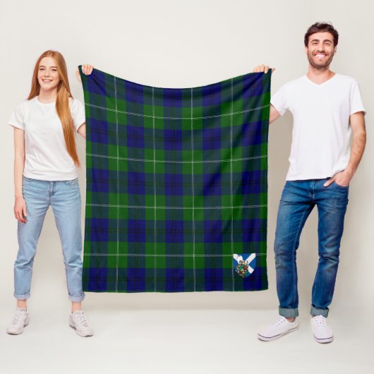 Scotts Oliphant Modern Schotse Ruit Plaid Fleece Deken (In situ)