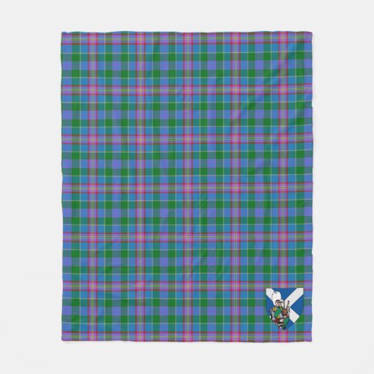 Scotts Pitcairn Tartan Pset Fleece Deken (Voorkant)