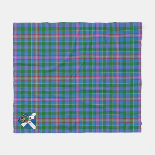 Scotts Pitcairn Tartan Pset Fleece Deken (Voorkant (Horizontaal))