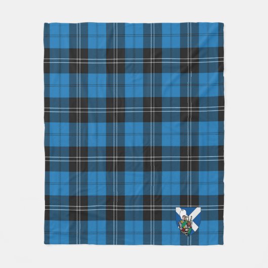 Scotts Ramsay Blue Ancient Tartan Pset Fleece Deken (Voorkant)