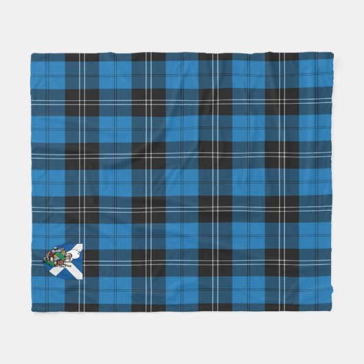 Scotts Ramsay Blue Ancient Tartan Pset Fleece Deken (Voorkant (Horizontaal))