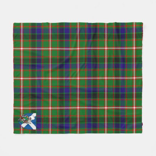 Scotts Reid Green Tartan Plaid Fleece Deken (Voorkant (Horizontaal))
