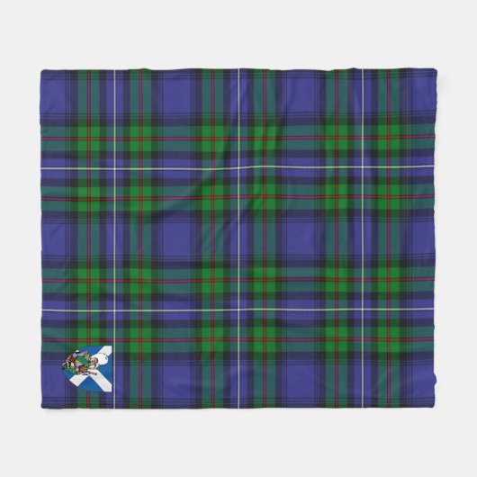 Scotts Robertson Hunting Modern Tartan Pset Fleece Deken (Voorkant (Horizontaal))