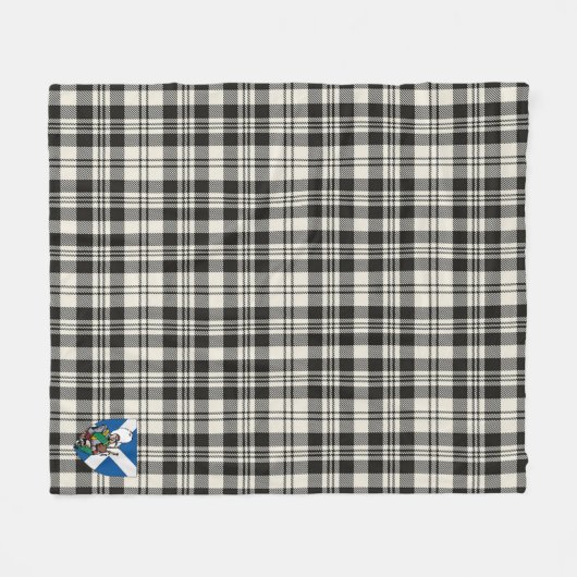 Scotts Scott Black - White Ancient Tartan Pset Fleece Deken (Voorkant (Horizontaal))