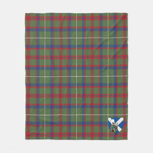 Scotts Shaw Green Modern Tartan Pset Fleece Deken (Voorkant)