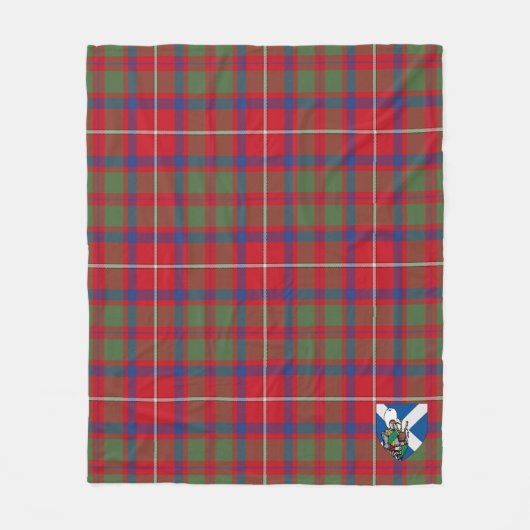 Scotts Shaw Red Modern Tartan Pset Fleece Deken (Voorkant)