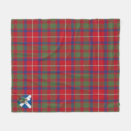 Scotts Shaw Red Modern Tartan Pset Fleece Deken (Voorkant (Horizontaal))
