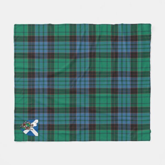 Scotts Stewart Old Ancient Tartan Pset Fleece Deken (Voorkant (Horizontaal))
