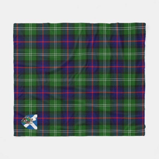 Scotts Sutherland Weathered Tartan Pset Fleece Deken (Voorkant (Horizontaal))