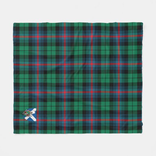 Scotts Urquhart Broad Red Ancient Tartan Pset Fleece Deken (Voorkant (Horizontaal))