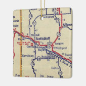 Scottsbluff NE Map Keramisch Ornament (Links)