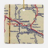 Scottsbluff NE Map Keramisch Ornament (Achterkant)
