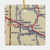 Scottsbluff NE Map Keramisch Ornament (Voorkant)
