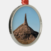 Scottsbluff Nebraska Chimney Rock Spire Metalen Ornament (Rechts)