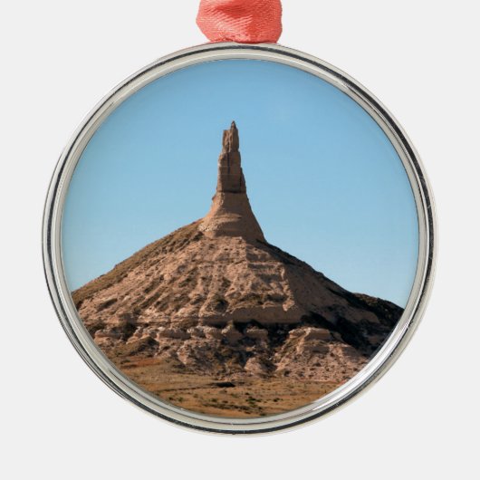 Scottsbluff Nebraska Chimney Rock Spire Metalen Ornament (Voorkant)