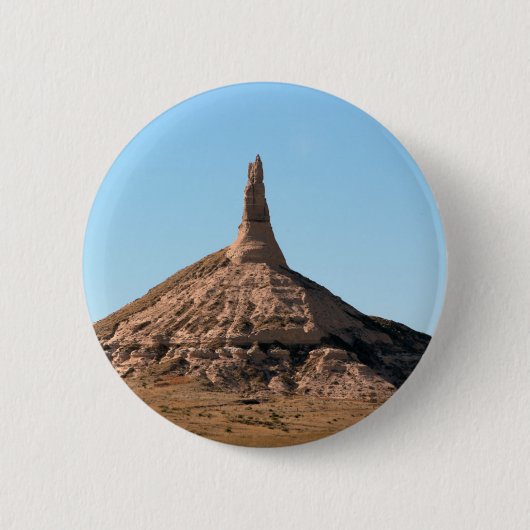 Scottsbluff Nebraska Chimney Rock Spire Ronde Button 5,7 Cm (Voorkant)