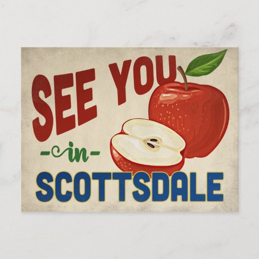 Scottsdale Arizona Apple - Vintage Travel Briefkaart (Voorkant)