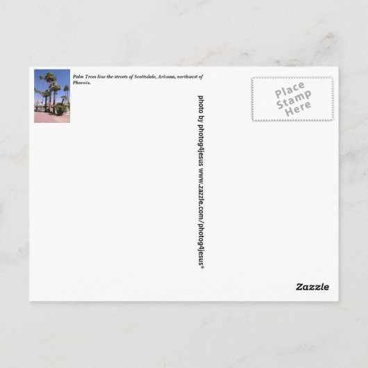 Scottsdale, Arizona Briefkaart (Achterkant)