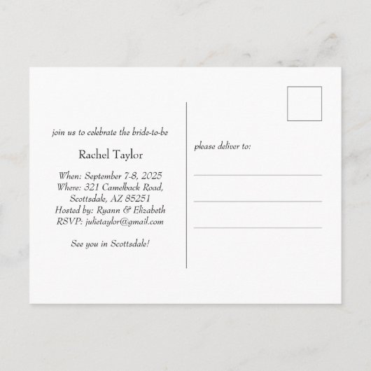 Scottsdale, Arizona Briefkaart (Achterkant)