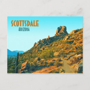 Scottsdale Arizona Cactus en Mountain  Briefkaart