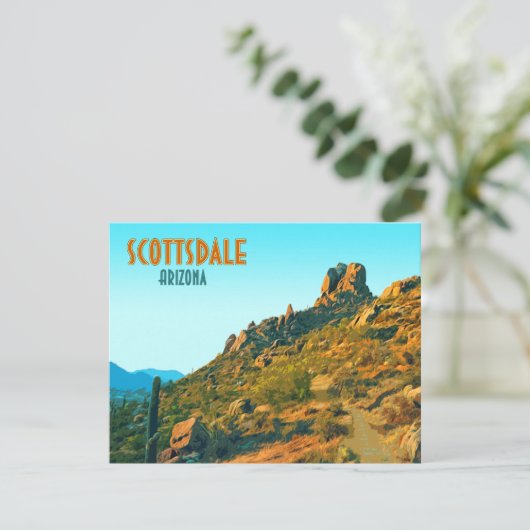 Scottsdale Arizona Cactus en Mountain Flat Kaart (Staand voorkant)