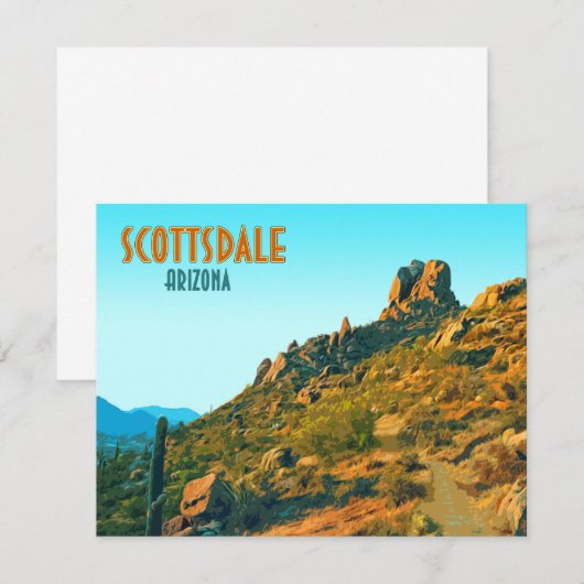Scottsdale Arizona Cactus en Mountain Flat Kaart (Voorkant / Achterkant)