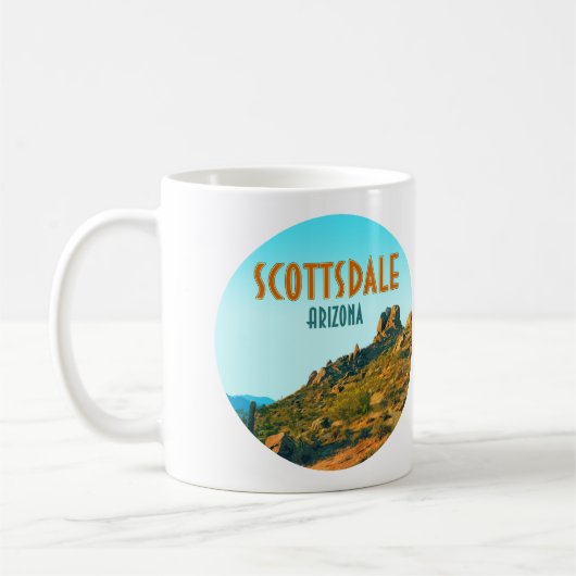 Scottsdale Arizona Cactus en Mountain  Koffiemok (Links)