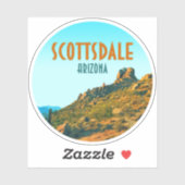 Scottsdale Arizona Cactus en Mountain Sticker (Vel)